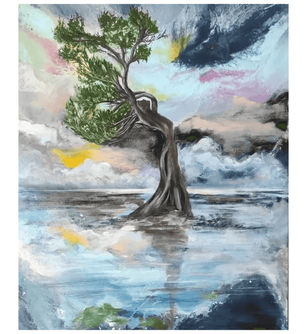 tree of Life 70 x 100 cm boyutlarında akrilik boya ile çalışılmıştır. tree of Life - hiandco.com.tr Yağmur Barkalı