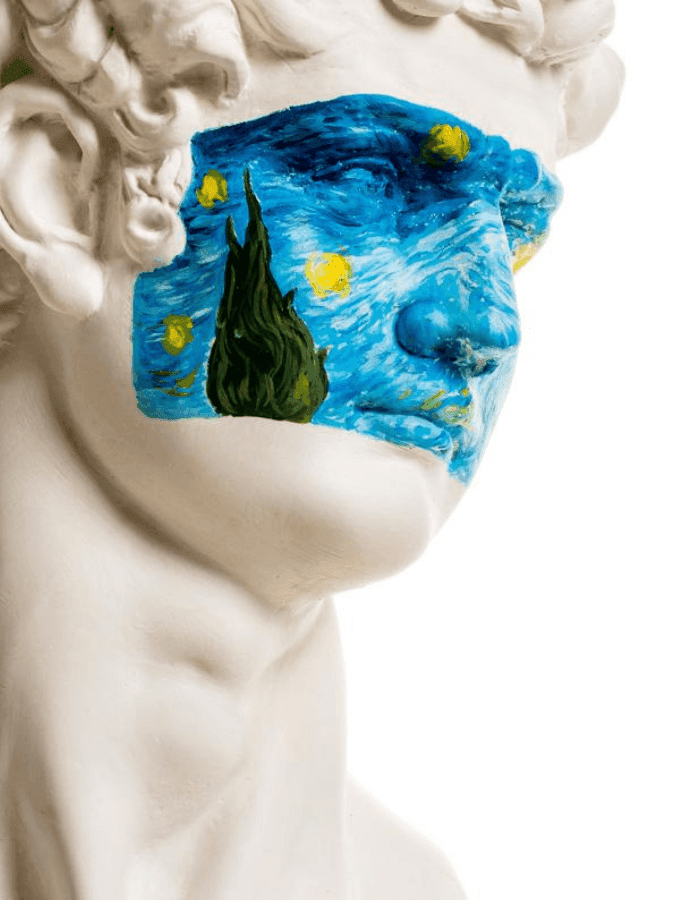 David Starry Night Tasarım Hikayesi: David, 1501 ve 1504 yılları arasında İtalyan sanatçı Michelangelo tarafından mermerden yaratılan bir Rönesans heykelinin başyapıtıdır. David, Floransa sanatında tercih edilen bir konu olan İncil figürü David'in 5,17 me
