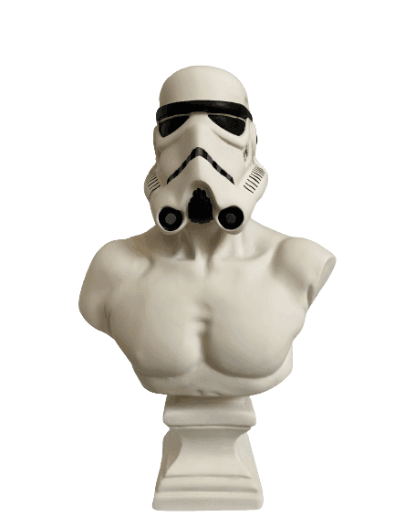 Design White Stormtrooper Tamamı el yapımı heykel, alçı malzemeden, akrilik boya ile dekorlama yapılmıştır. Ev ve ofis dekorasyonunda heykeller mekanlarınızı süslemeye devam ediyor. Heykeller her dönemde ev ve ofis dekorasyonunda kullanılan bir obje olara