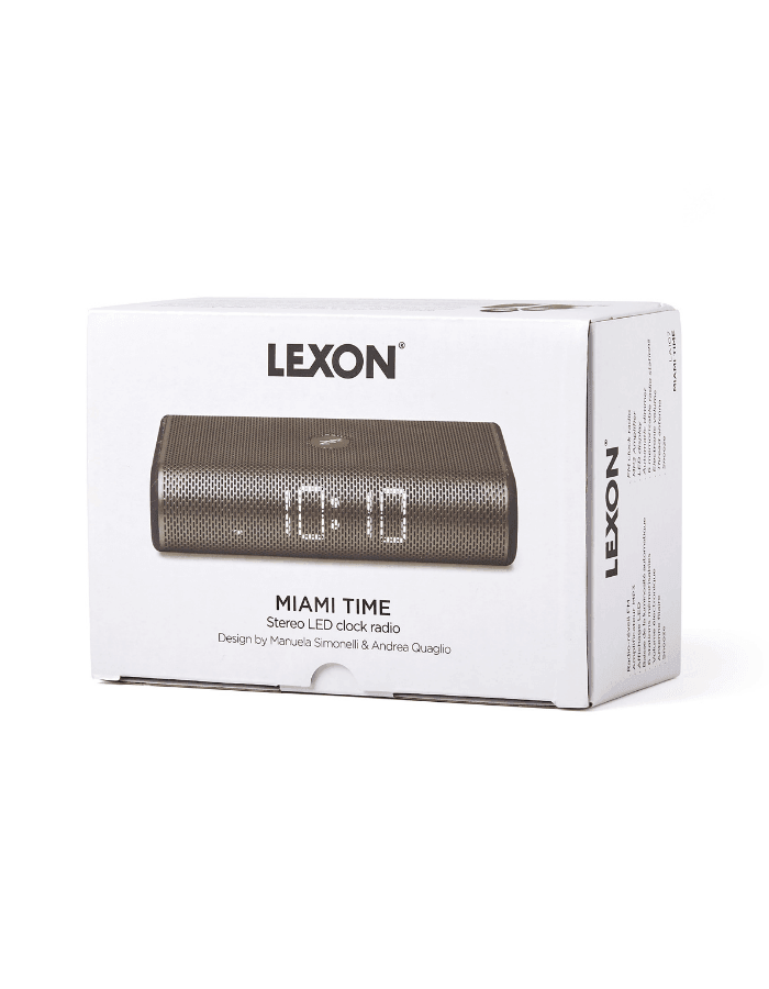 Lexon Miami Radyolu Saat Ürün Açıklaması: Güne gözünüzü favori radyo kanalınızla açın! LEXON Miami Time, FM radyo, AUX Portlu hoparlörler, LED ekran ve benzersiz mermer efekti ile modern yaşam için çağdaş bir masaüstü radyolu saattir.Bu kompakt, Stereo FM